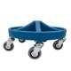 Work Stool with seat in PU foam, footrest with 5 compartments, 5xØ75 wheels and height 350-470 mm (BLUE)